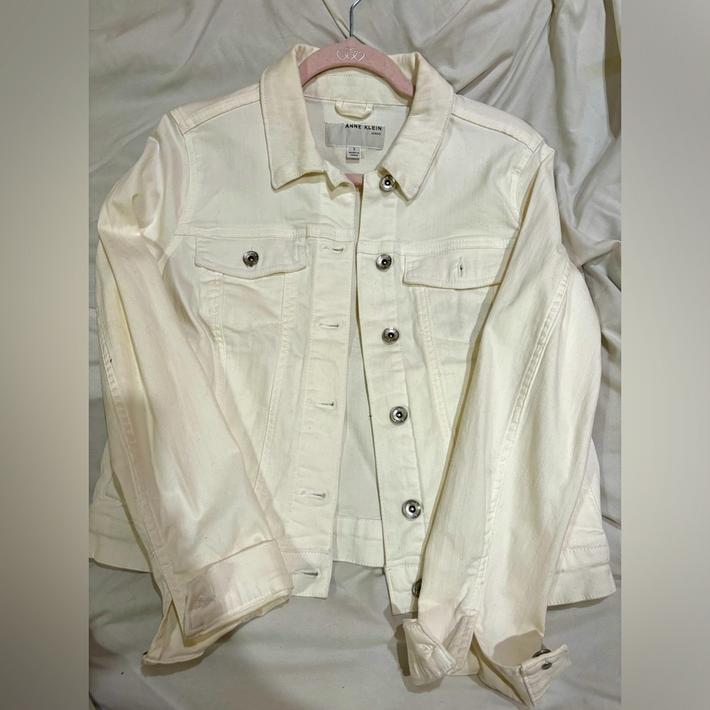 Anne Klein white jean jacket